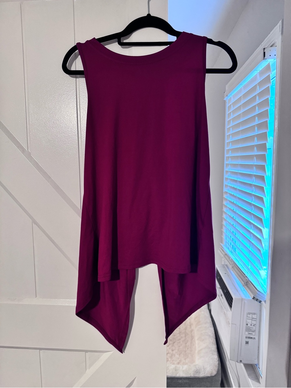 Backless Asymmetric Tunic Top Burgundy